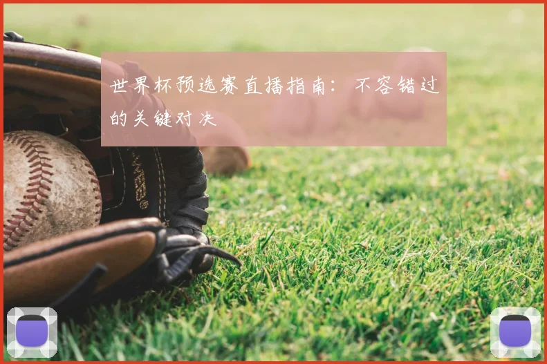 世界杯预选赛直播指南：不容错过的关键对决